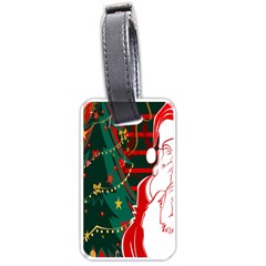 Santa Clause Xmas Luggage Tags (one Side)  by Nexatart