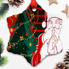 Santa Clause Xmas Ornament (snowflake) by Nexatart