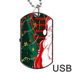 Santa Clause Xmas Dog Tag Usb Flash (two Sides) by Nexatart