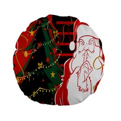 Santa Clause Xmas Standard 15  Premium Flano Round Cushions by Nexatart