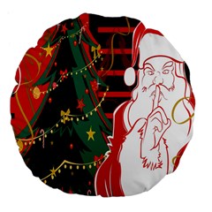 Santa Clause Xmas Large 18  Premium Flano Round Cushions by Nexatart