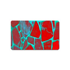 Red Marble Background Magnet (name Card) by Nexatart