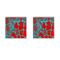 Red Marble Background Cufflinks (square) by Nexatart