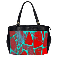 Red Marble Background Office Handbags (2 Sides) 