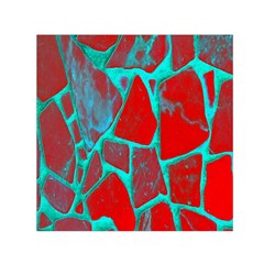 Red Marble Background Small Satin Scarf (square) by Nexatart