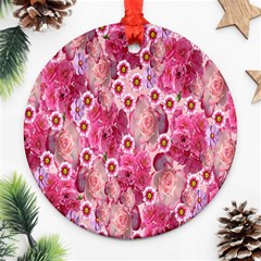 Roses Flowers Rose Blooms Nature Ornament (round) by Nexatart