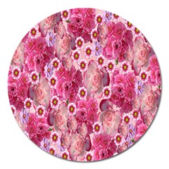 Roses Flowers Rose Blooms Nature Magnet 5  (round) by Nexatart