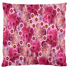 Roses Flowers Rose Blooms Nature Large Cushion Case (two Sides) by Nexatart