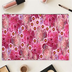 Roses Flowers Rose Blooms Nature Cosmetic Bag (xxl)  by Nexatart