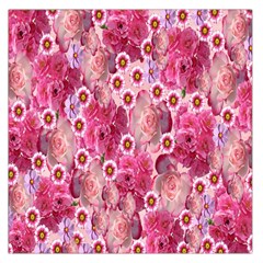 Roses Flowers Rose Blooms Nature Large Satin Scarf (square) by Nexatart