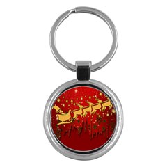 Santa Christmas Claus Winter Key Chains (round)  by Nexatart