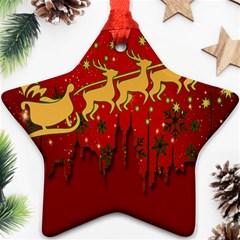 Santa Christmas Claus Winter Star Ornament (two Sides) by Nexatart