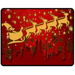 Santa Christmas Claus Winter Fleece Blanket (medium)  by Nexatart