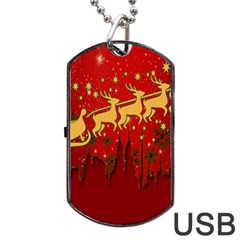 Santa Christmas Claus Winter Dog Tag Usb Flash (two Sides) by Nexatart