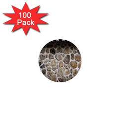 Roof Tile Damme Wall Stone 1  Mini Buttons (100 Pack)  by Nexatart