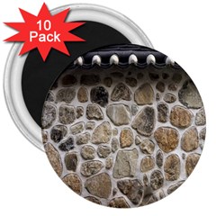 Roof Tile Damme Wall Stone 3  Magnets (10 Pack)  by Nexatart