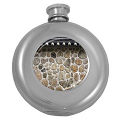 Roof Tile Damme Wall Stone Round Hip Flask (5 Oz) by Nexatart