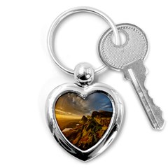 Scotland Landscape Scenic Mountains Key Chains (heart)  by Nexatart