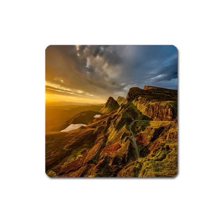 Scotland Landscape Scenic Mountains Square Magnet