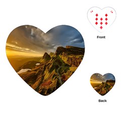 Scotland Landscape Scenic Mountains Playing Cards (heart)  by Nexatart