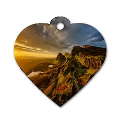 Scotland Landscape Scenic Mountains Dog Tag Heart (two Sides) by Nexatart