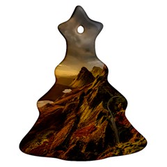 Scotland Landscape Scenic Mountains Christmas Tree Ornament (two Sides) by Nexatart