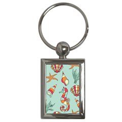 Seahorse Seashell Starfish Shell Key Chains (rectangle)  by Nexatart