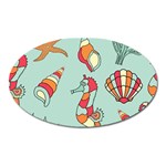 Seahorse Seashell Starfish Shell Oval Magnet Front