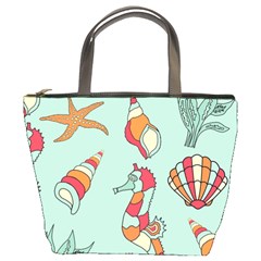 Seahorse Seashell Starfish Shell Bucket Bags by Nexatart