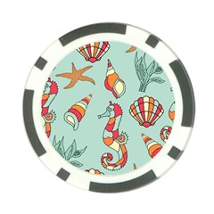 Seahorse Seashell Starfish Shell Poker Chip Card Guard (10 Pack) by Nexatart