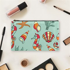 Seahorse Seashell Starfish Shell Cosmetic Bag (medium)  by Nexatart