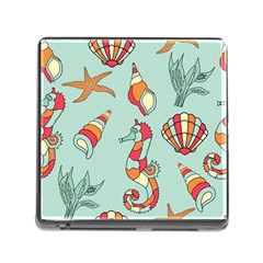 Seahorse Seashell Starfish Shell Memory Card Reader (square) by Nexatart