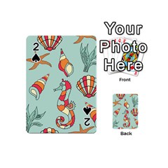 Seahorse Seashell Starfish Shell Playing Cards 54 (mini)  by Nexatart