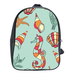 Seahorse Seashell Starfish Shell School Bags (xl)  by Nexatart