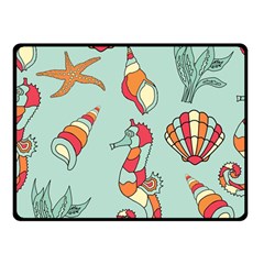 Seahorse Seashell Starfish Shell Double Sided Fleece Blanket (small)  by Nexatart