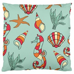 Seahorse Seashell Starfish Shell Standard Flano Cushion Case (two Sides) by Nexatart