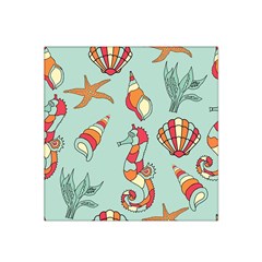 Seahorse Seashell Starfish Shell Satin Bandana Scarf by Nexatart