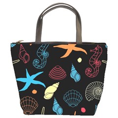 Seahorse Starfish Seashell Shell Bucket Bags by Nexatart