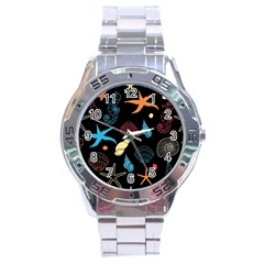 Seahorse Starfish Seashell Shell Stainless Steel Analogue Watch by Nexatart