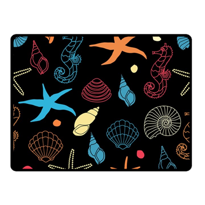 Seahorse Starfish Seashell Shell Double Sided Fleece Blanket (Small) 