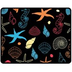 Seahorse Starfish Seashell Shell Double Sided Fleece Blanket (Medium)  58.8 x47.4  Blanket Front