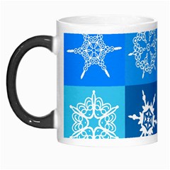 Seamless Blue Snowflake Pattern Morph Mugs by Nexatart