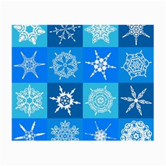 Seamless Blue Snowflake Pattern Small Glasses Cloth by Nexatart