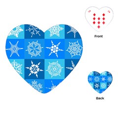 Seamless Blue Snowflake Pattern Playing Cards (heart) 