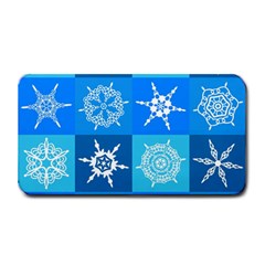 Seamless Blue Snowflake Pattern Medium Bar Mats by Nexatart