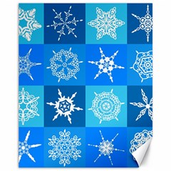 Seamless Blue Snowflake Pattern Canvas 11  X 14   by Nexatart