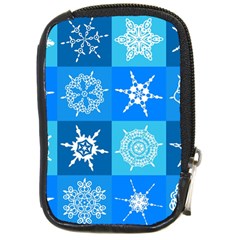 Seamless Blue Snowflake Pattern Compact Camera Cases by Nexatart