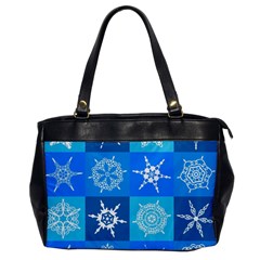 Seamless Blue Snowflake Pattern Office Handbags by Nexatart