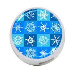 Seamless Blue Snowflake Pattern 4-port Usb Hub (one Side) by Nexatart