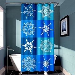 Seamless Blue Snowflake Pattern Shower Curtain 36  X 72  (stall)  by Nexatart